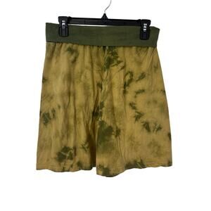 Soul flower skirt size s/m organic cotton green yellow LagenLook gorpcore